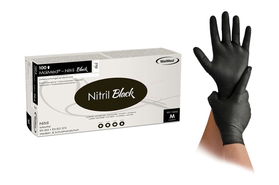 Nitril handske, sorte, pakning med 10 x 100 stk