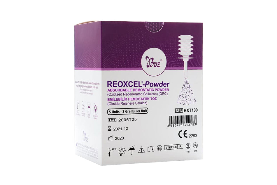 Reoxcel POWDER resorberbar hæmostase, 5 x 3 g