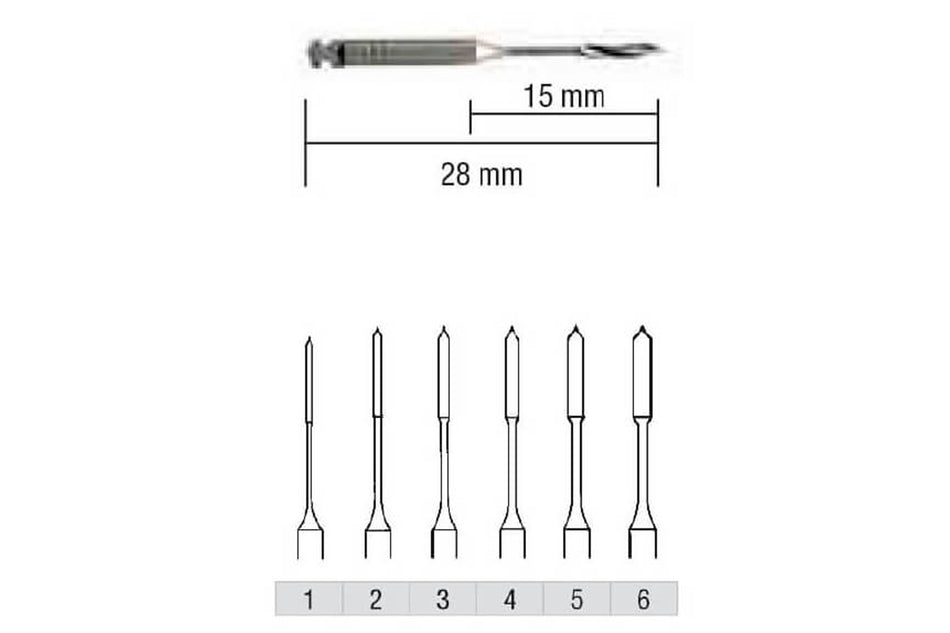 Endobor for vinkelstykke 28 mm, pakke med 6 stk