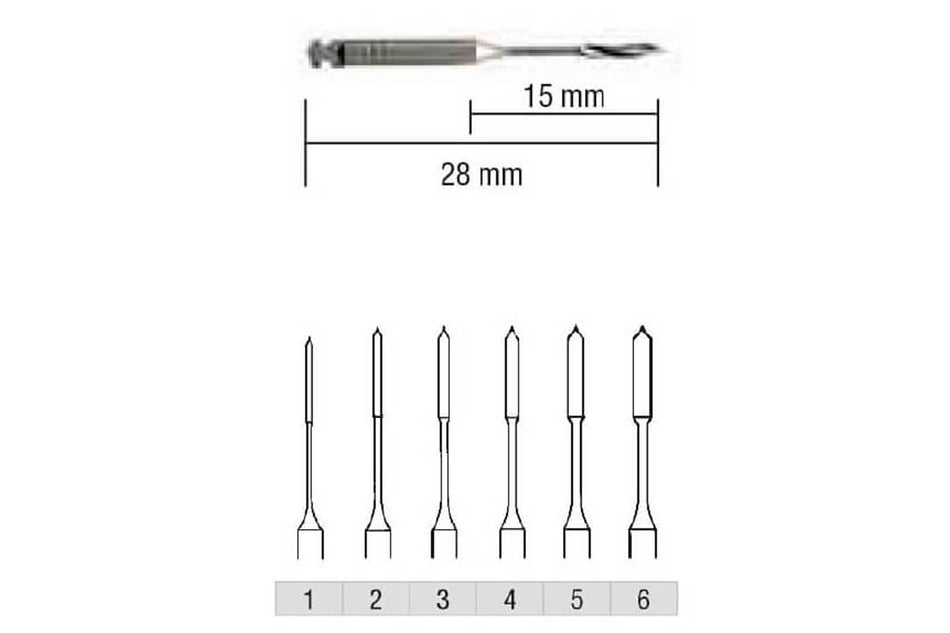 Peeso drill bit for angle piece, pack of 6 pcs.