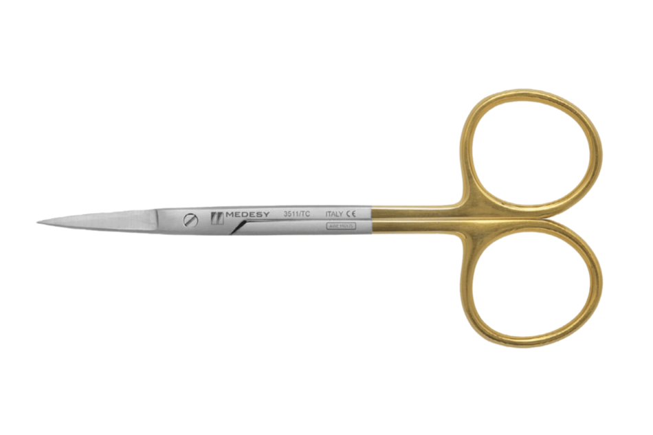 Iris suture scissors with carbide jaws