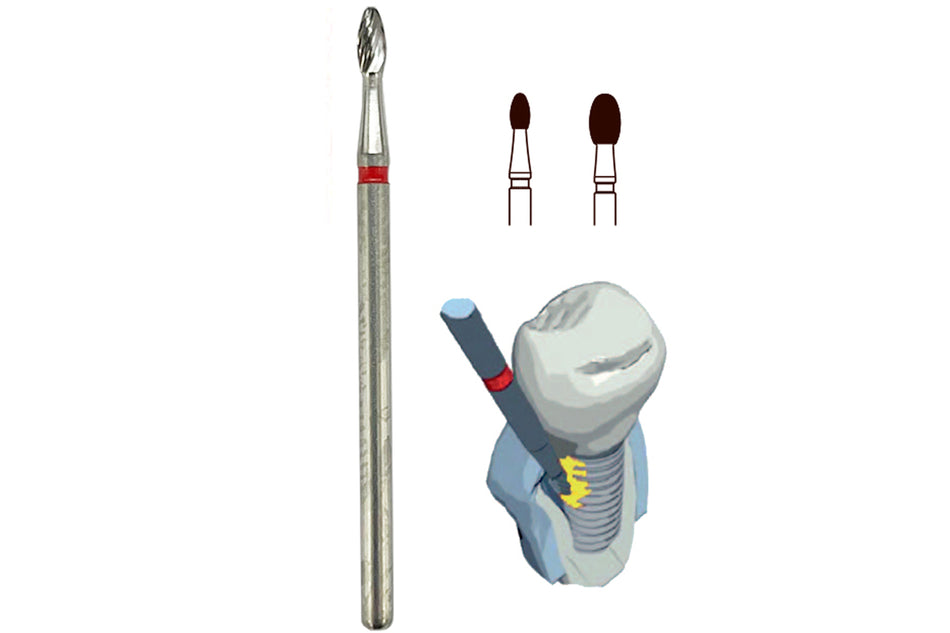 Periimplantitis veneer drill in cemented carbide for opening angle piece, pack of 5 pcs.